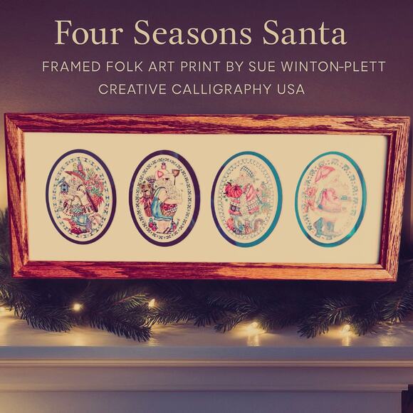 Four Seasons Santa Folk Art Print by Sue Winton-Plett - Picture 2 of 10
